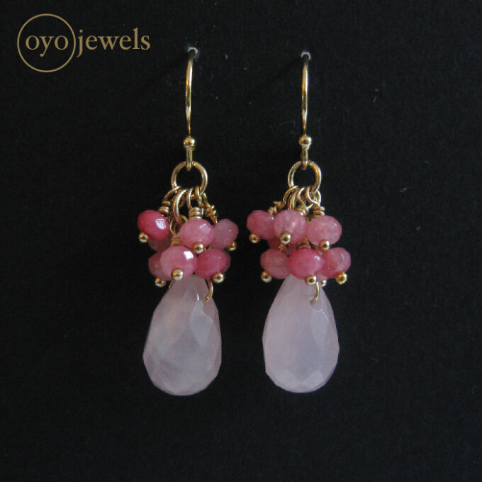 Clusteroorbel roze kwarts LR 6096 met logo